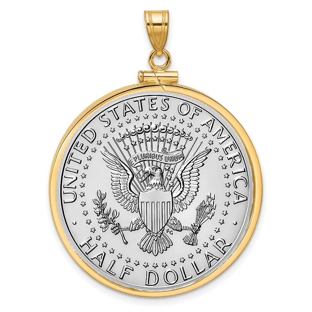 2240 DIY Jewelry: Sterling Silver or Gold filled Bezel for Half Dollar